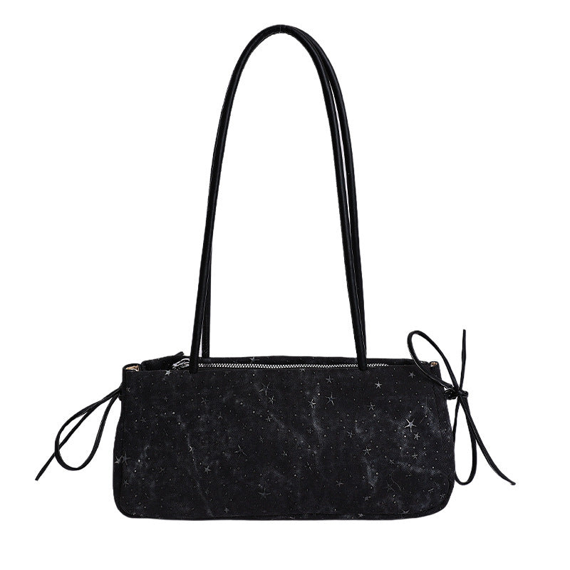 Damen Hobo-Tasche mit süßem Plüsch-Hängetier und einzigartigem Sternenmuster Nord Taschen