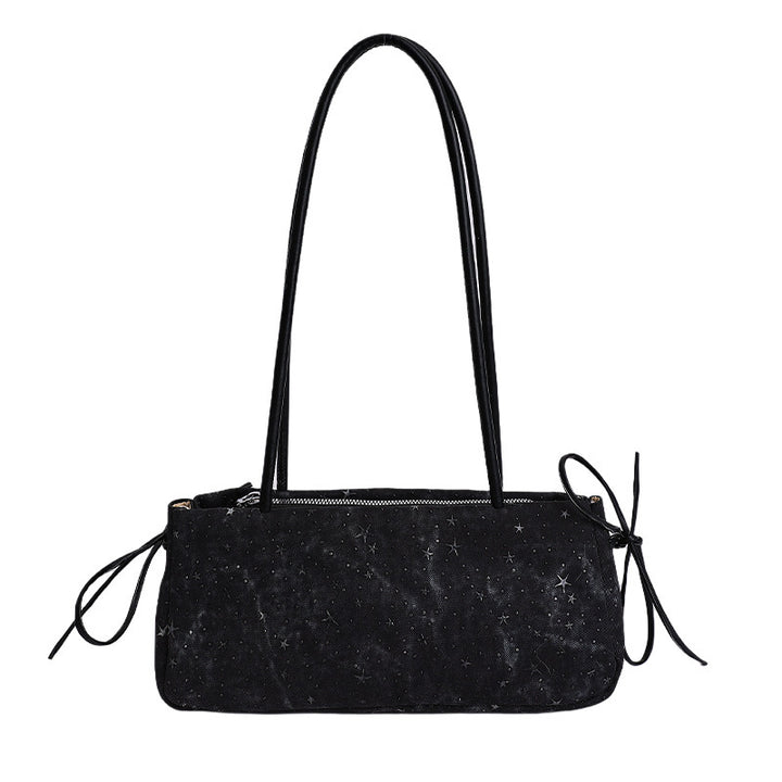 Damen Hobo-Tasche mit süßem Plüsch-Hängetier und einzigartigem Sternenmuster Nord Taschen