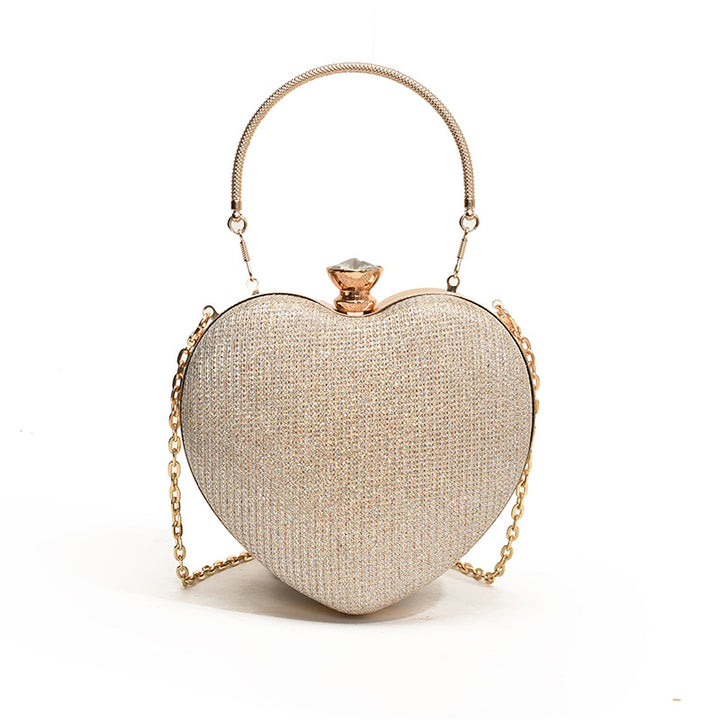 Damen Herzförmige Handtasche mit Glitzerfinish Nord Taschen