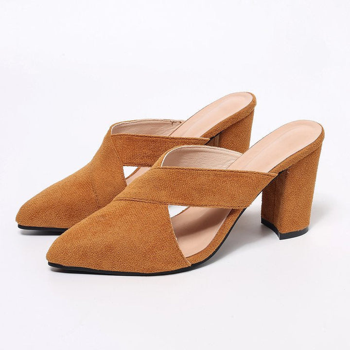 Damen Mules mit elegantem Kreuzband und komfortablem Blockabsatz  Nord Taschen