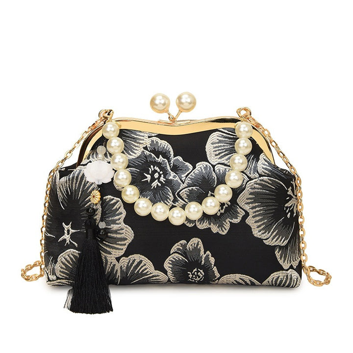 Damen elegante Abendtasche mit Perlenschmuck Nord Taschen