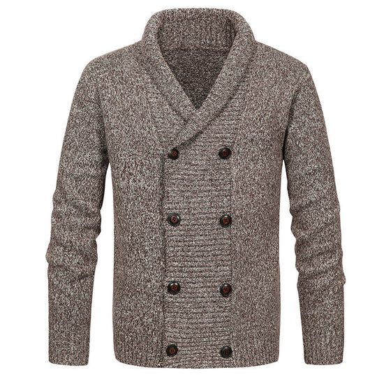 Herren Strickjacke mit Schalkragen und doppelter Knopfleiste Nord Taschen