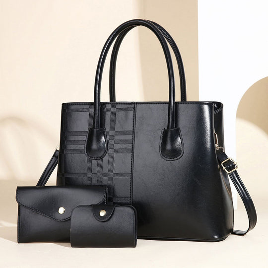 Damen elegante Tote-Handtasche mit abnehmbarer Clutch und Zusatzportemonnaie Nord Taschen