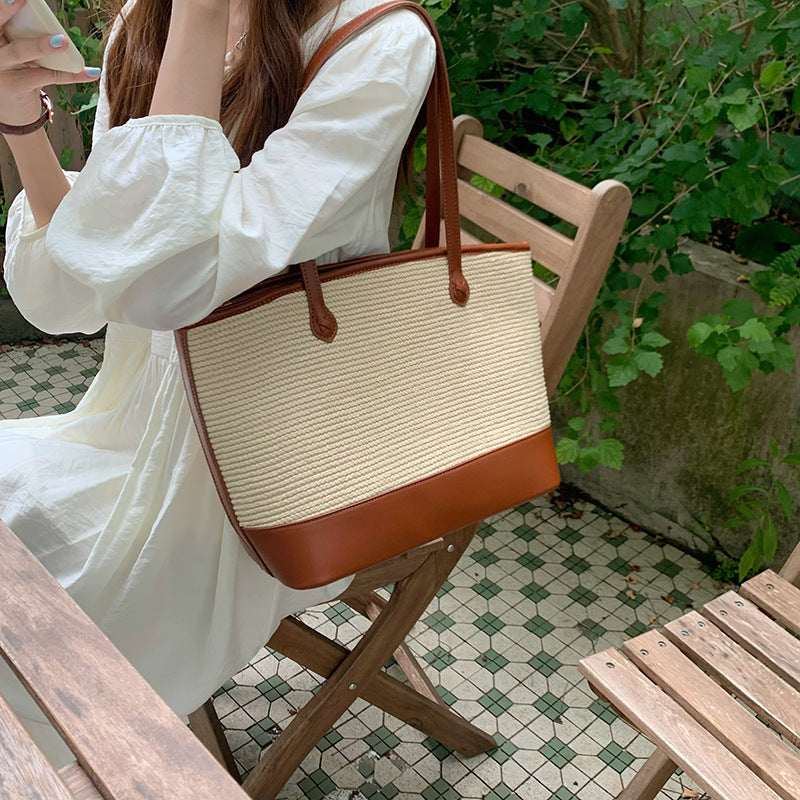 Damen Freizeit Shopper-Tasche mit geflochtenem Design und eleganten Kunstlederakzenten Nord Taschen
