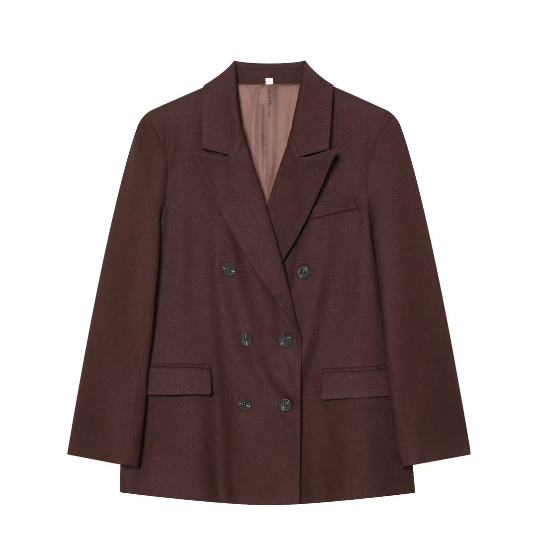 Damen Doppelreiher-Blazer und High-Waist-Hose im Tailored-Set Nord Taschen