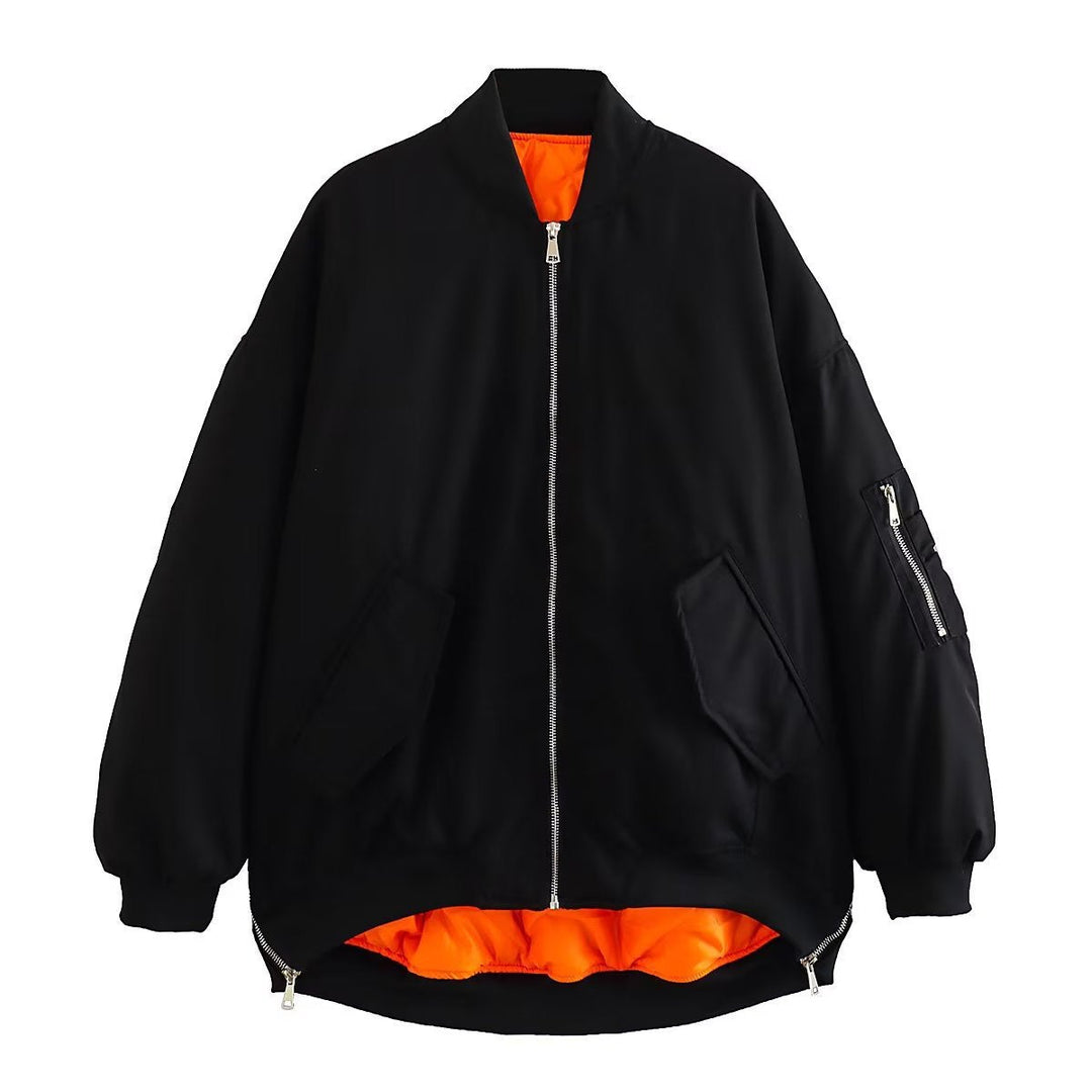 Damen lässige Bomberjacke mit elastischen Bündchen und praktischen Taschen Nord Taschen