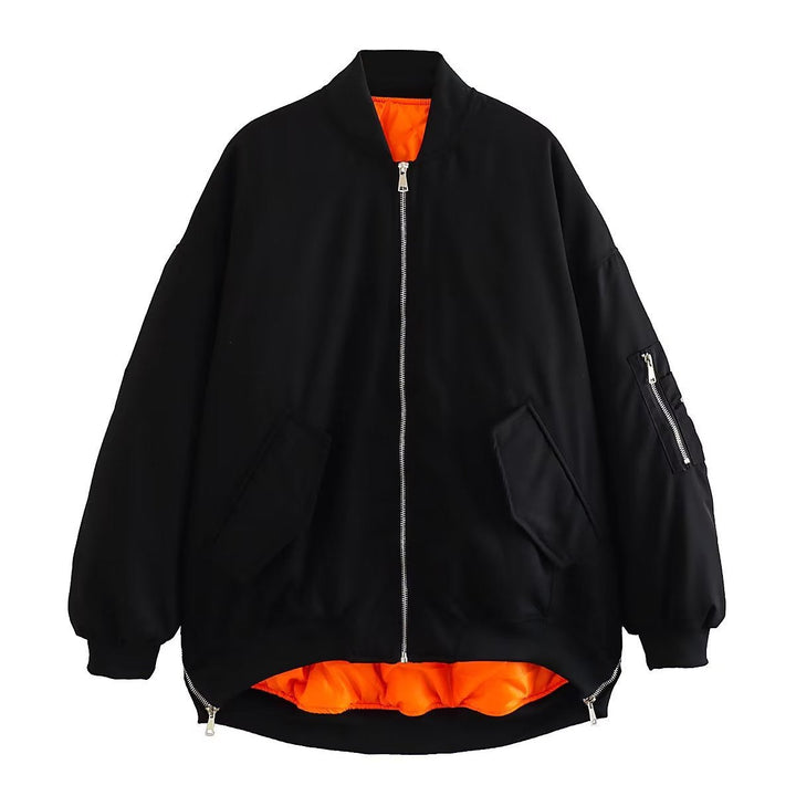 Damen lässige Bomberjacke mit elastischen Bündchen und praktischen Taschen Nord Taschen