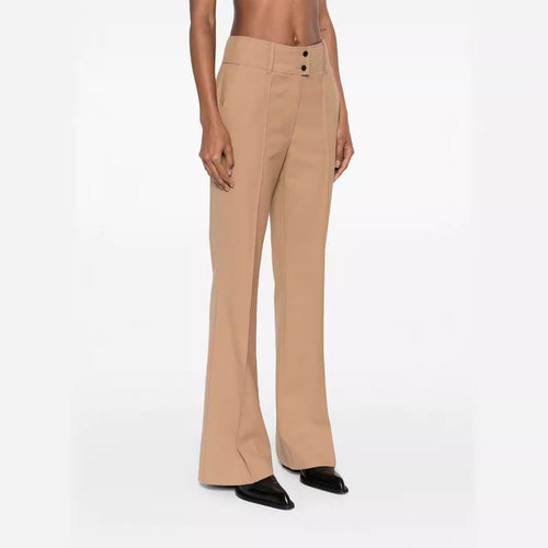 Damen Hochtaillierte ausgestellte Wollmix‑Tailoring‑Hose mit Bügelfalte Nord Taschen