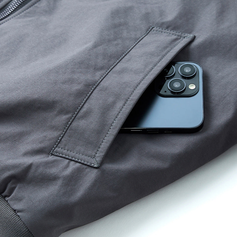 Herren Utility-Bomberjacke im Pilotenstil mit Ärmeltasche und Rippbündchen Nord Taschen
