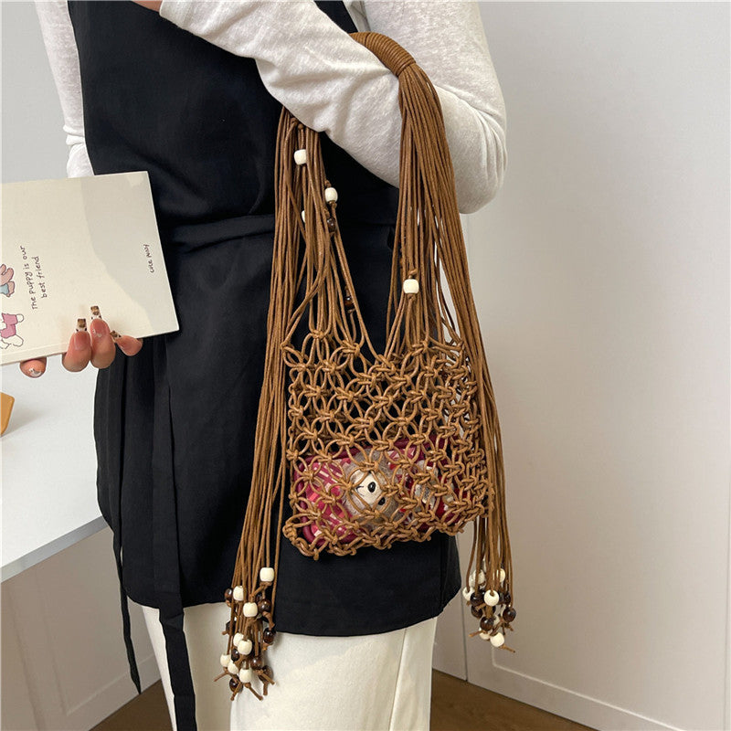 Damen gehäkelte Tragetasche mit modischen Perlen und einzigartigem Design Nord Taschen