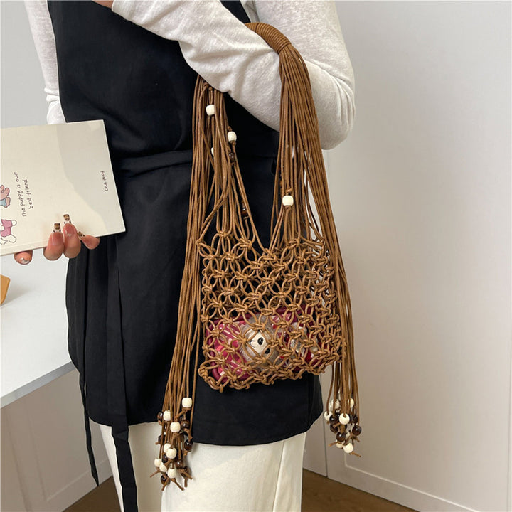 Damen gehäkelte Tragetasche mit modischen Perlen und einzigartigem Design Nord Taschen