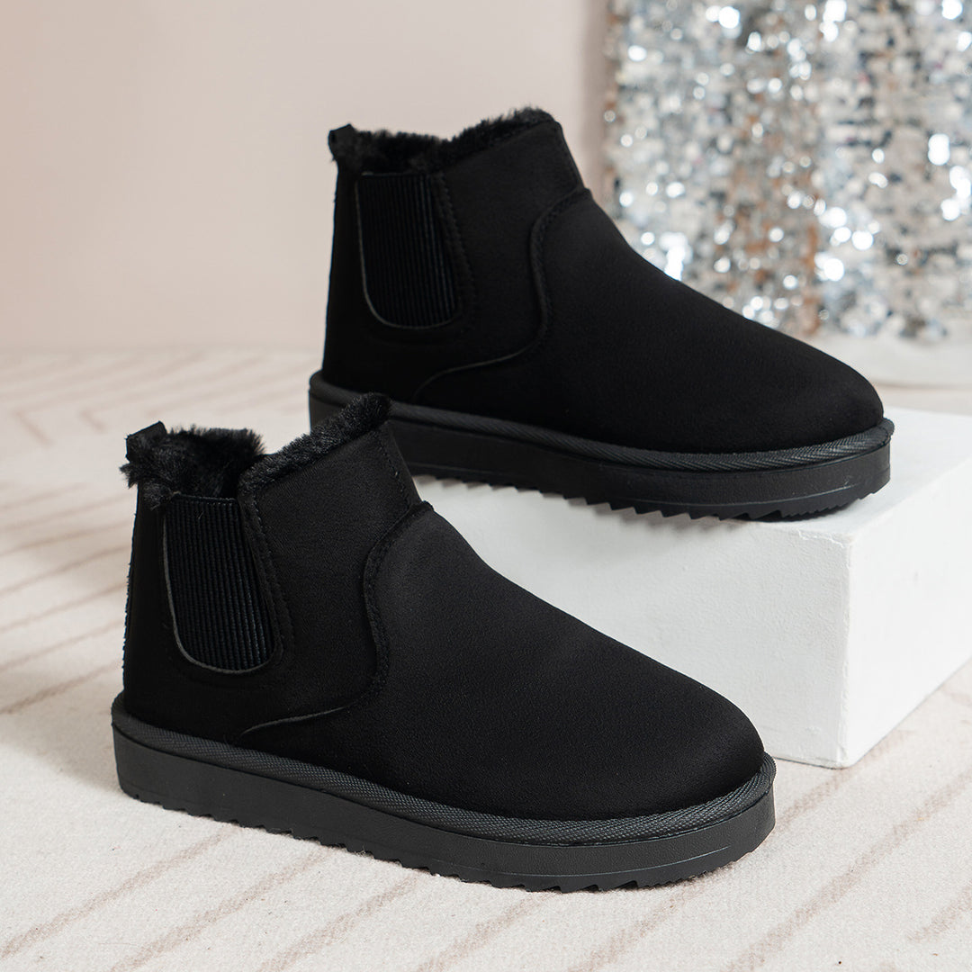 Damen  gefütterte Chelsea-Ankle-Boots mit Teddyfutter, elastischer Seitenblende und rutschfester Leichtsohle Nord Taschen