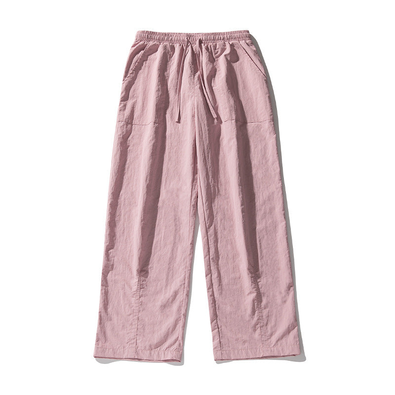 Damen Weite Leinenmix-Palazzo-Hose mit elastischem Bund, Tunnelzug und aufgesetzten Taschen Nord Taschen