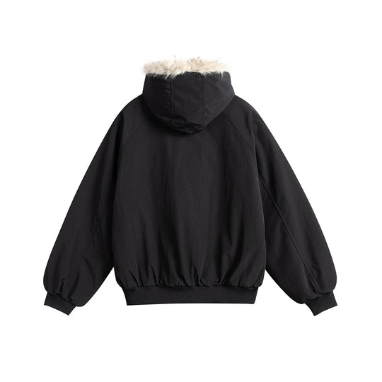 Damen Oversize-Bomberjacke mit kunstfellbesetzter Kapuze und Raglanärmeln Nord Taschen