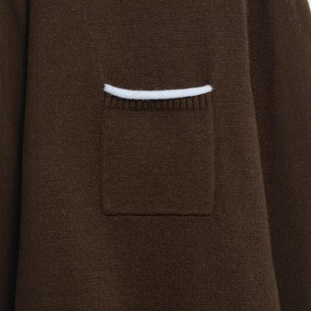 Damen Cardigan mit kontrastfarbener Knopfleiste und zweifarbigen Ärmeln Nord Taschen