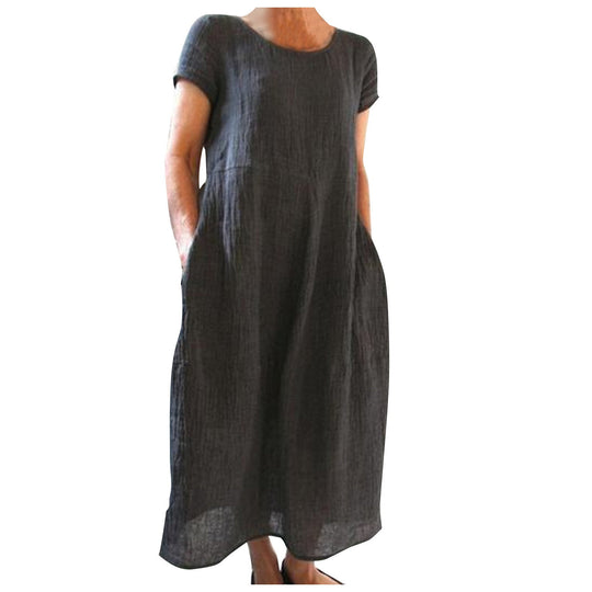 Damen Langarm Sommerkleid Nord Taschen