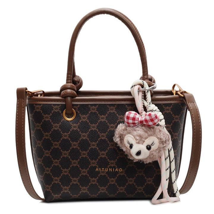 Damen modische Handtasche mit süßem Tieranhänger Nord Taschen