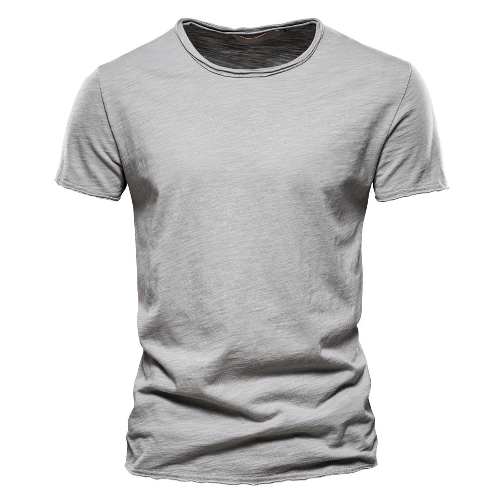 Herren nan leichtes Baumwolljersey Kurzarmshirt mit V-Ausschnitt und schmaler Passform