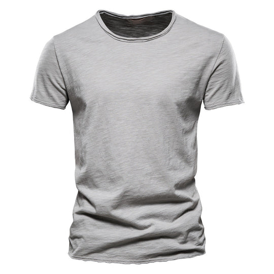 Herren nan leichtes Baumwolljersey Kurzarmshirt mit V-Ausschnitt und schmaler Passform