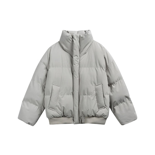 Damen Kurze wattierte Steppjacke im Boxy‑Cut mit hohem Stehkragen und Rippenbund Nord Taschen