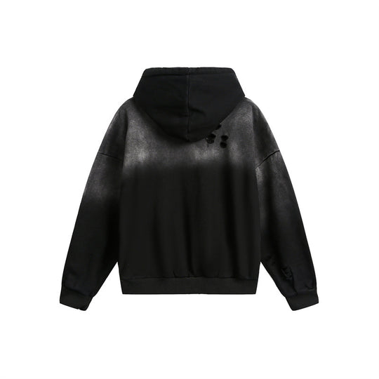Unisex Oversize Kapuzenpullover mit Halbreißverschluss, Distressed-Details und Kängurutasche Nord Taschen