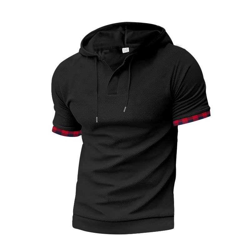 Herren modernes Kapuzenshirt mit strukturiertem Design und kontrastierenden Ärmeln