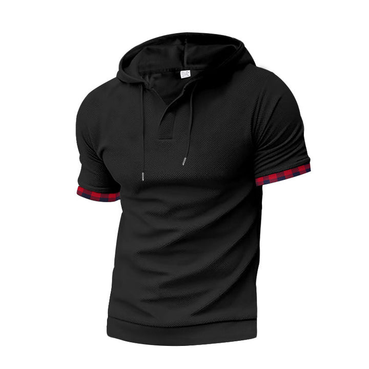 Herren modernes Kapuzenshirt mit strukturiertem Design und kontrastierenden Ärmeln