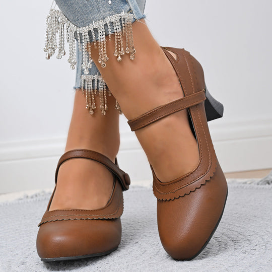 Damen elegante Mary Jane Pumps mit schicker Schnalle und komfortablem Absatz