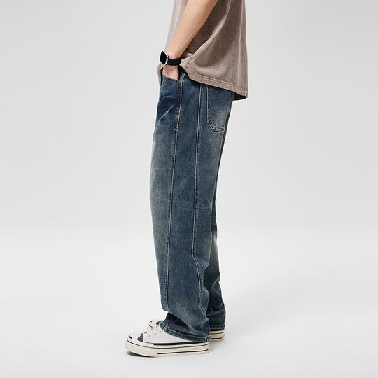 Herren Baggy-Denimhose mit hoher Bundhöhe, softem Stretch & Vintage-Finish Nord Taschen