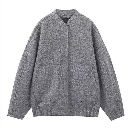 Damen 70+ Oversize Teddy-Fleece Jacke mit Stehkragen und aufgesetzten Taschen Nord Taschen