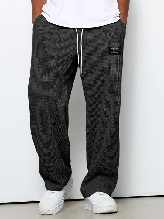 Herren Locker sitzende Waffelstrick-Jogginghose mit Tunnelzug & Eingrifftaschen Nord Taschen