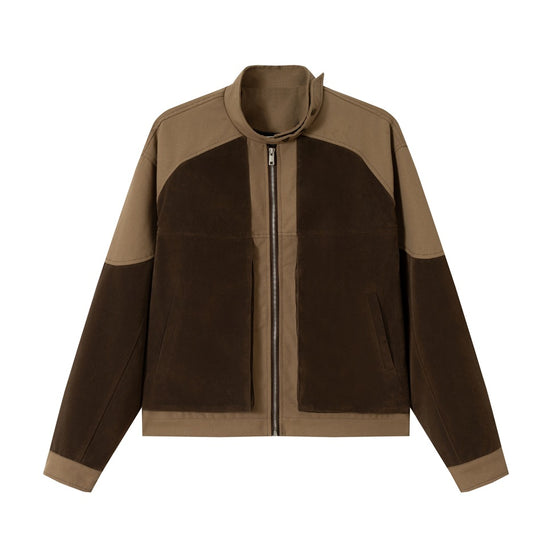 Herren Kurzjacke im Boxy‑Blousonstil aus Velours- und Canvas‑Mix mit hohem Stehkragen Nord Taschen