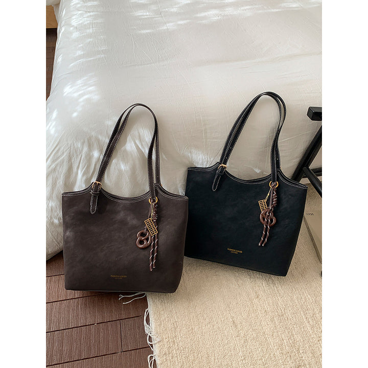 Damen minimalistischer Schultertasche mit hochwertiger Oberflächenstruktur Nord Taschen