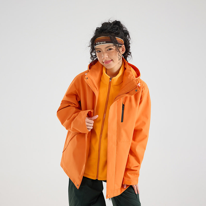 Damen Leichte wasserdichte Parka-Kapuzenjacke mit versiegelten Nähten und Kordelzug Nord Taschen