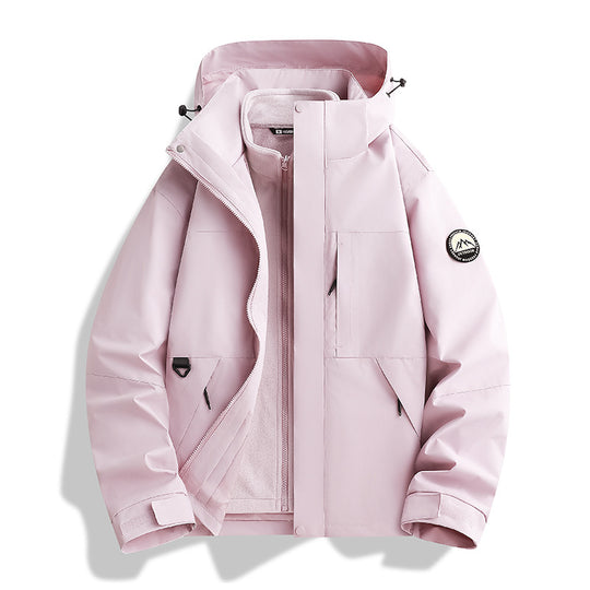 Damen Wasserabweisender Parka mit abnehmbarer Fleece-Innenjacke und Kapuze Nord Taschen