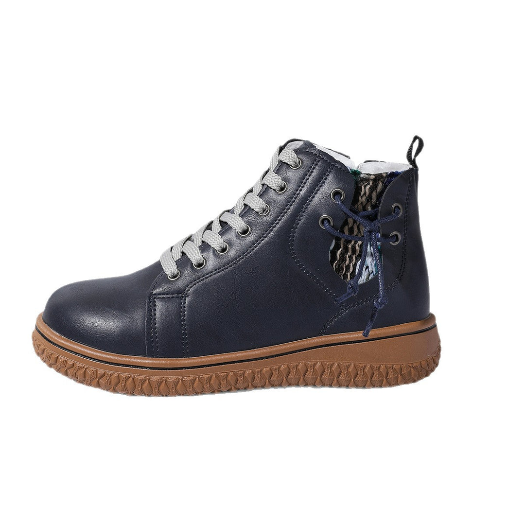 Damen nan gefütterte Schnürstiefelette mit Teddyfutter, seitlichem Reißverschluss und profilierter Gummisohle Nord Taschen
