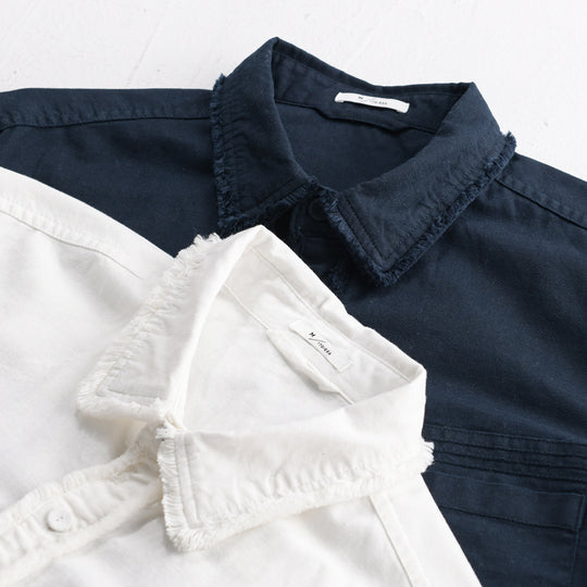 Herren Fransen-Overshirt aus Baumwollmix mit Brusttasche und Knopfleiste Nord Taschen