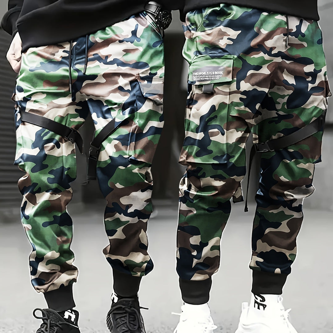 Herren Utility‑Cargo‑Jogginghose mit elastischem Bund, verstellbaren Beinriemen & Multifachtaschen Nord Taschen