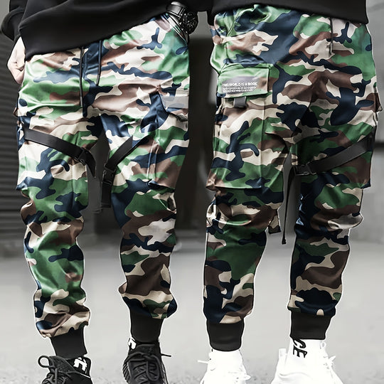 Herren Utility‑Cargo‑Jogginghose mit elastischem Bund, verstellbaren Beinriemen & Multifachtaschen Nord Taschen