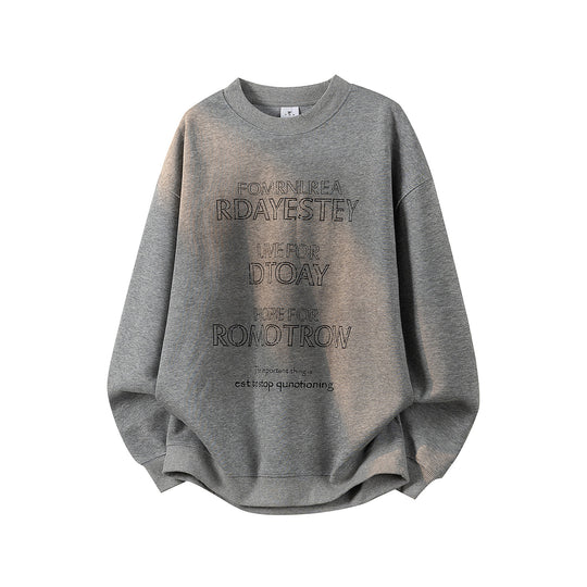Damen Oversize-Sweatshirt mit gesticktem Schriftzug, abgerundetem Saum & überschnittener Schulter Nord Taschen