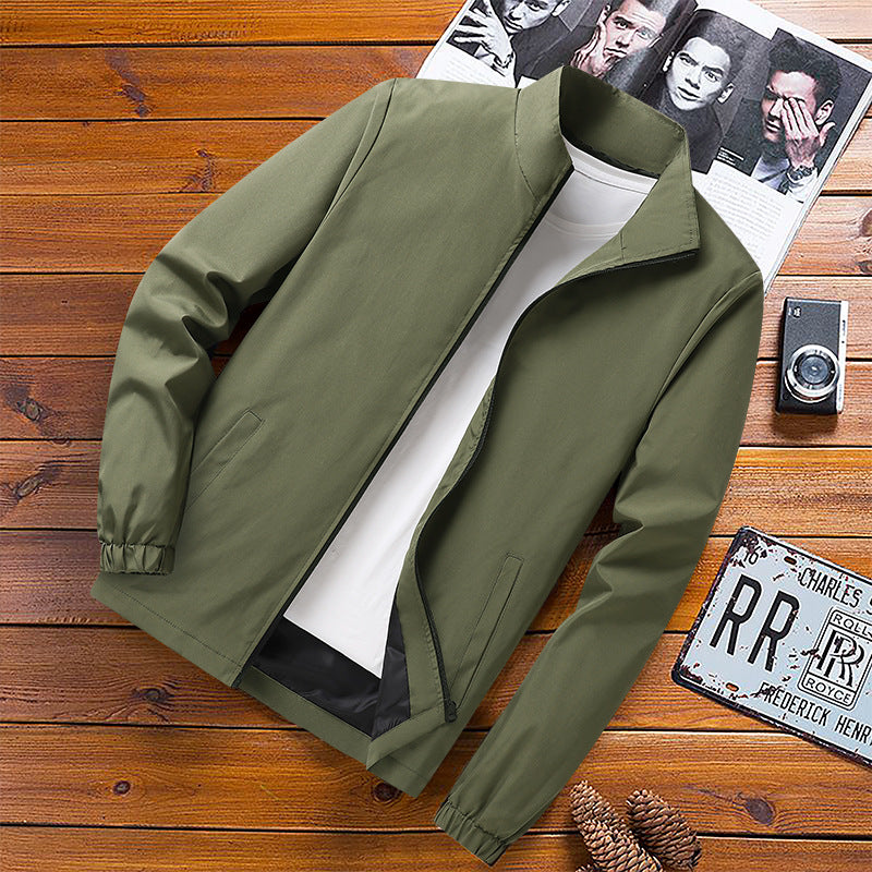 Herren Leichte Windbreaker‑Übergangsjacke mit Stehkragen, elastischen Bündchen und verdecktem Reißverschluss Nord Taschen
