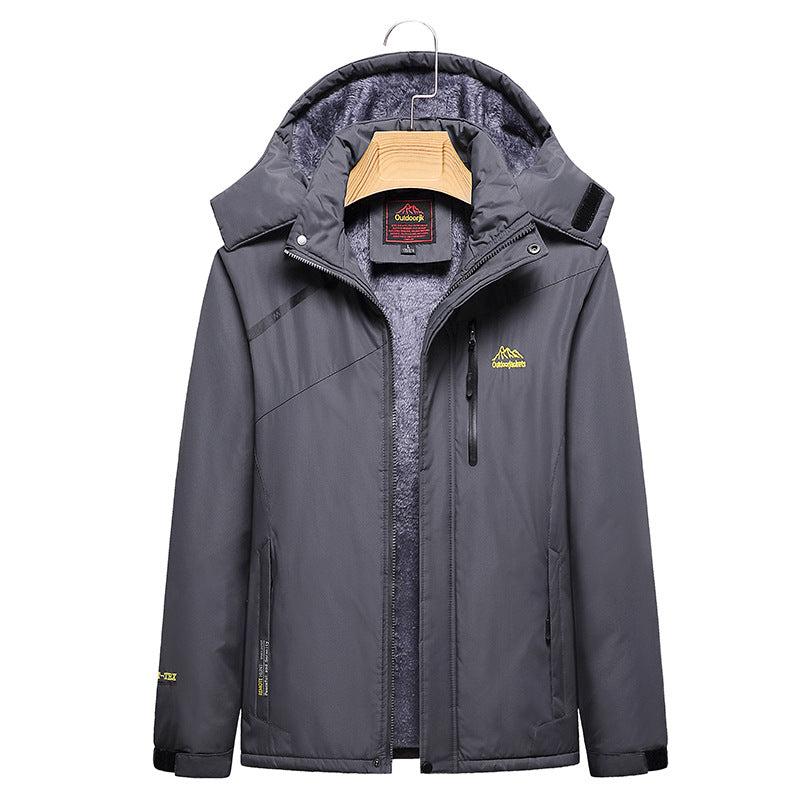 Damen Wattierte Winterjacke mit Fleece‑Innenfutter, abnehmbarer Kapuze und wasserdichter Softshell-Außenlage Nord Taschen