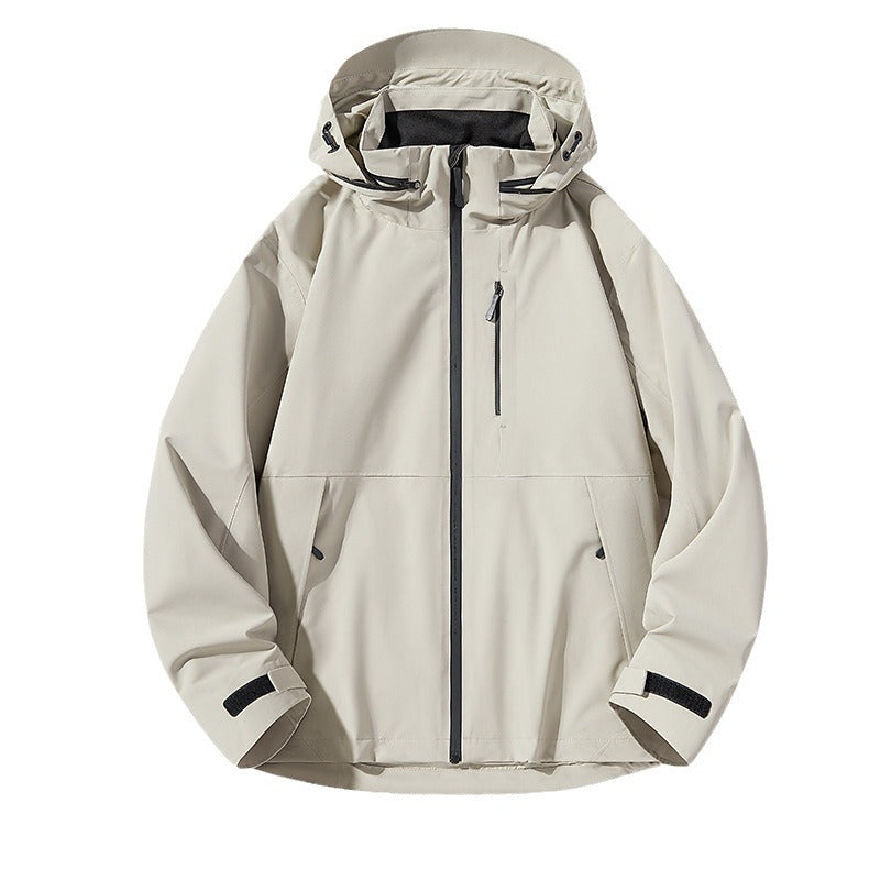 Herren Zweilagige wasserdichte Outdoorjacke mit Kapuze, Verschweißten Reißverschlüssen und Kontrastpaneelen Nord Taschen