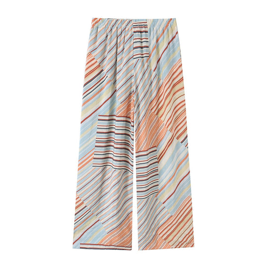 Damen Weite Leinenhose mit Tunnelzug und aufgesetzten Taschen Nord Taschen