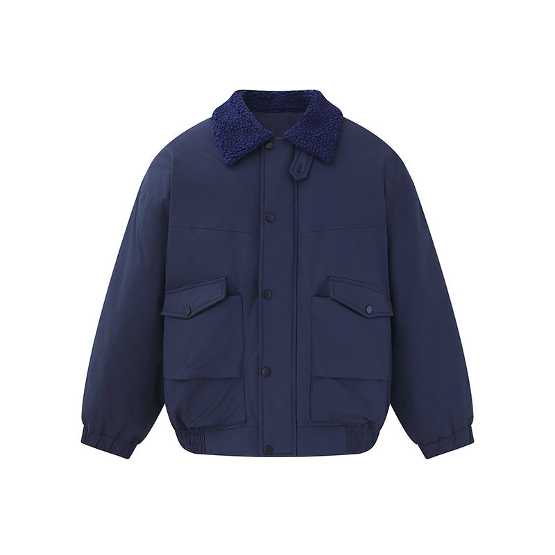 Herren Winddichter Boxy-Bomber im Workwear-Stil mit Teddykragen Nord Taschen