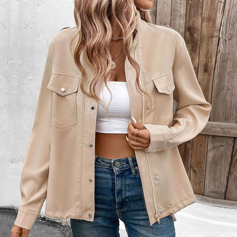 Damen Lässige Blousonjacke Nord Taschen