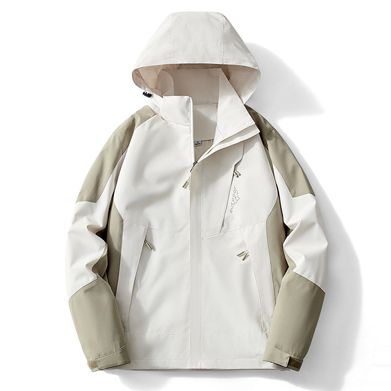 Herren Colorblock Softshell-Trekkerjacke mit Kapuze, verdeckten Reißverschlüssen und seitlichen Eingrifftaschen Nord Taschen