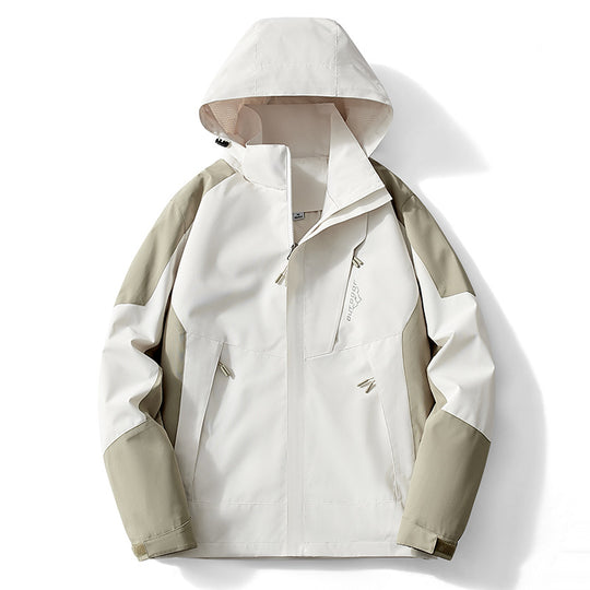 Herren Colorblock Softshell-Trekkerjacke mit Kapuze, verdeckten Reißverschlüssen und seitlichen Eingrifftaschen Nord Taschen