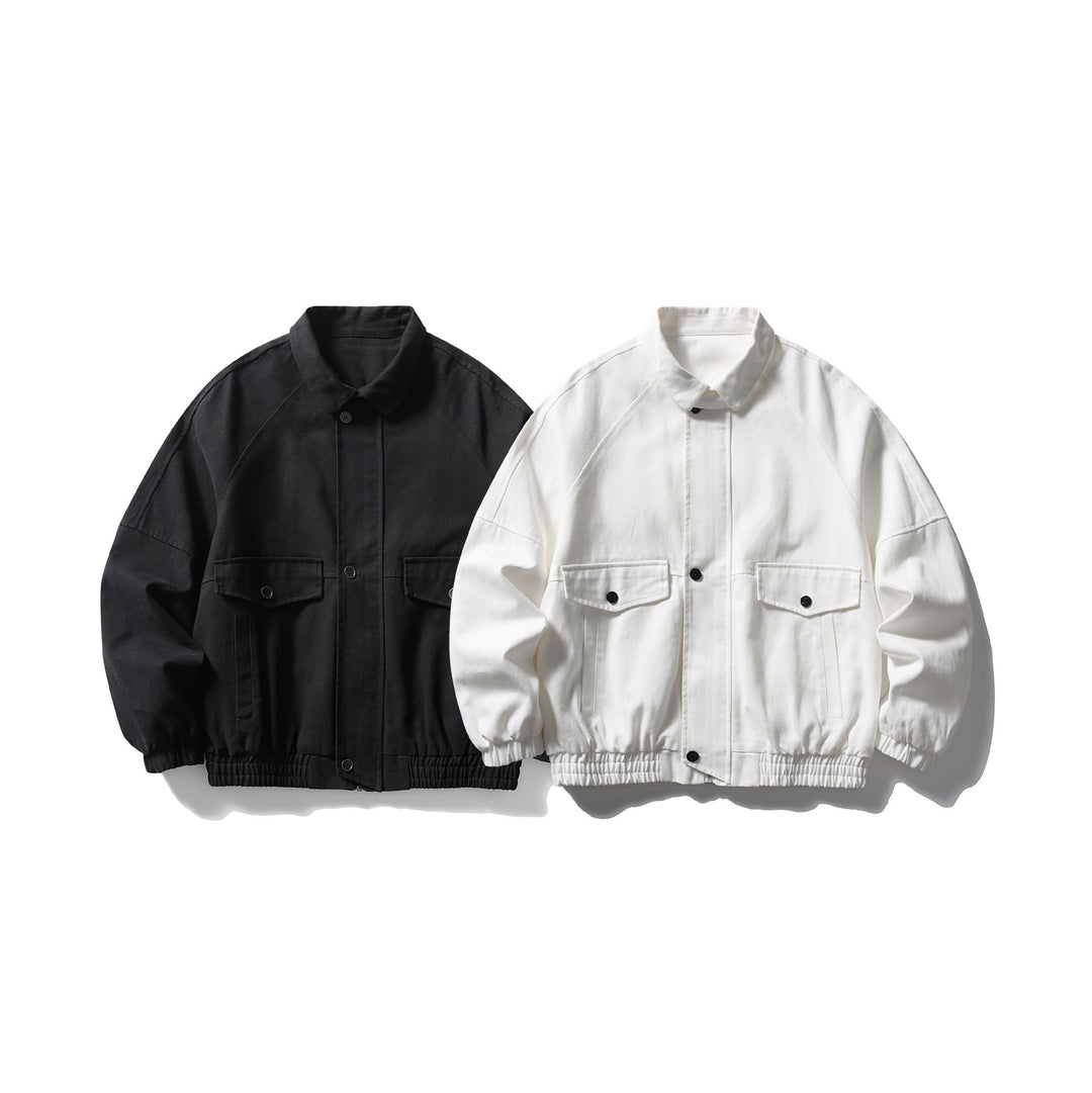 Unisex Boxy Canvas-Blousonjacke mit Pattentaschen und elastischem Saum Nord Taschen