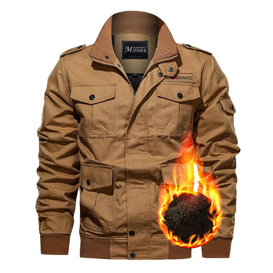 Herren Modische Utility-Jacke mit Fleece-Futter Nord Taschen